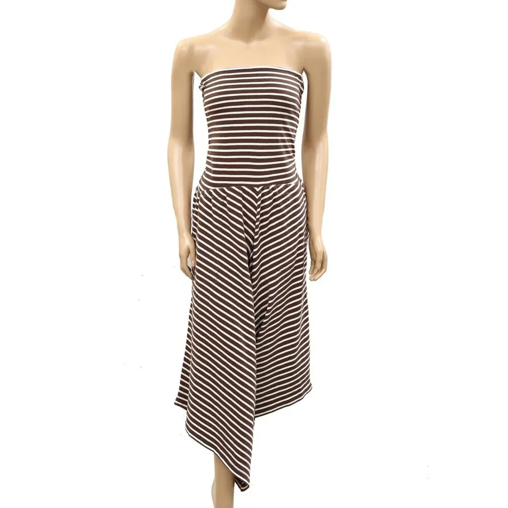 Free People Free Est Daley One-Piece Striped Print Tube Jumpsuit Dress XS 289566